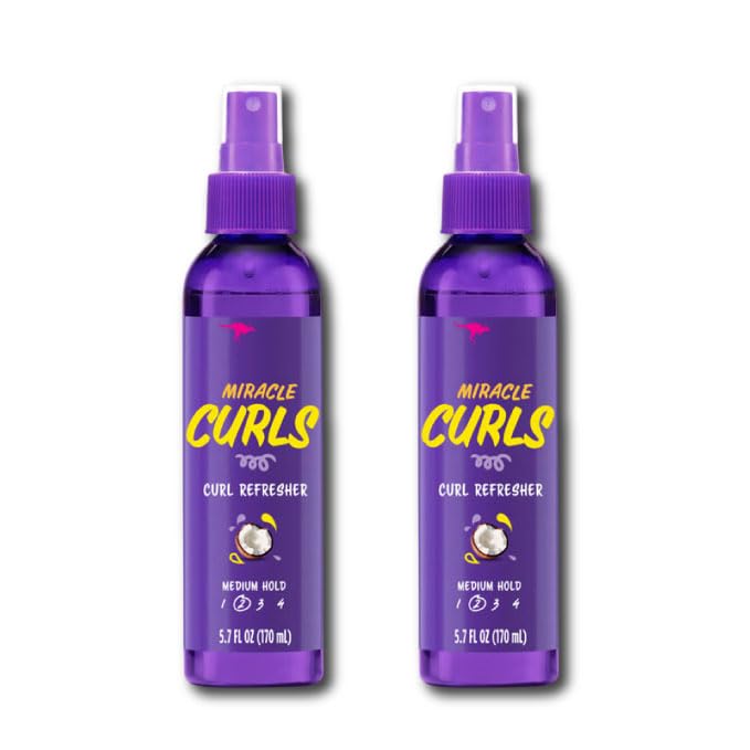 Aus~sie Miracle Curls Curly Refresher Spray for Frizzy Hair Silicone Free 5.7 fl oz (pack of 2)