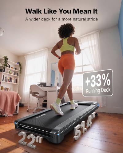 Image of MERACH UltraWalk W60 Walking Pad Treadmill with 12% Auto Incline, Under Desk Walking Pad 400lb Capacity, Max 3.5HP Heavy Duty Walking Pad with Incline for Tall People with BT Speaker, RGB Light & APP