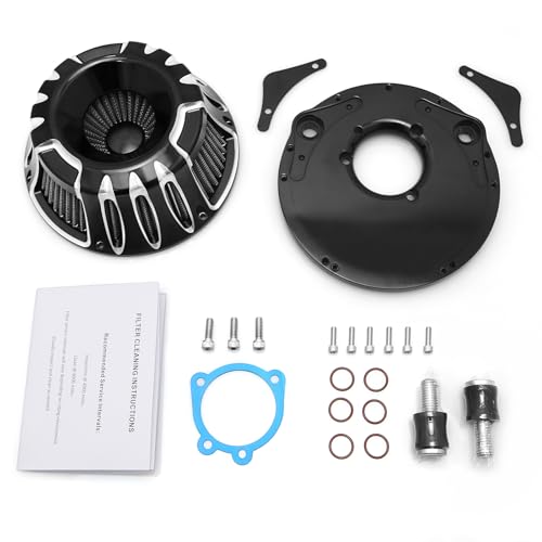 Image of For harley air cleaner filter Touring street glide road king electra tri trike Dyna Sportster XL 883 1200 Softail air intake (Deep style -Contrast Cut, A-For Sportster XL models)