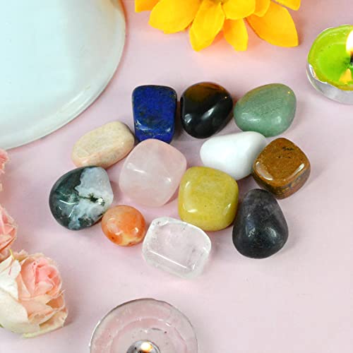 Reiki Crystal Products 12 Chakra Tumble Kit Certified Natural Crystal Tumble Stone Sets Energized by Experienced Reiki Healing Grandmaster