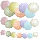 Lot de 21 lanternes en papier pastel couleur macaron pour mariage, fête d'anniversaire, fête prénatale, salle de classe, décoration de la maison, cérémonie de remise de diplôme