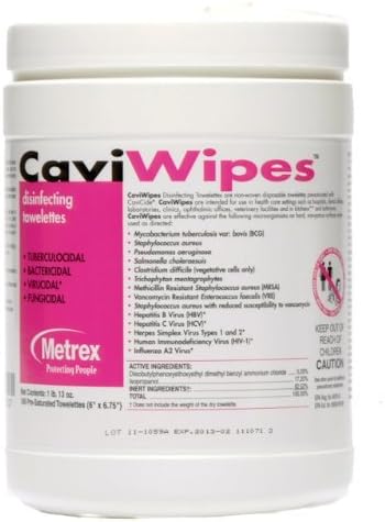 CaviWipes by Metrex Disinfecting Towelettes - Large 160/Cannister, (1 CASE OF 36)