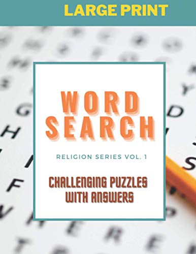 Word Search: Challenging Puzzles with Answers: Religion Series, Large Print
