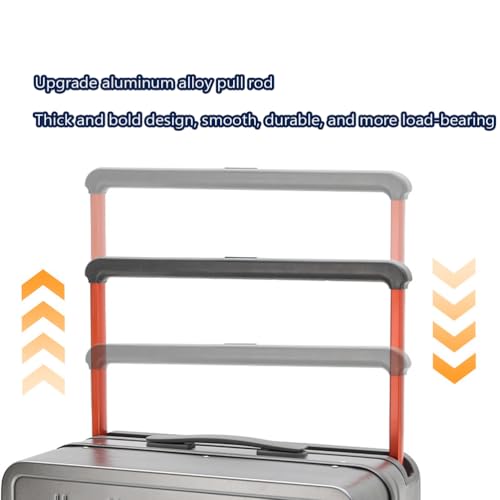 Aluminum Frame Suitcases Carry on Luggage Wide Pull Rod 24 Inch Suitcases TSA with Cup Holder, USB, 360 ° Universal Wheel,White,20in3