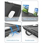 Laptop Lap Desk, Portable Large Laptop Desk for Bed, Up to 17 Inch Lap Pad Tray with Wrist Rest, Mouse Pad, Tablet Phone Slot, Portable Handle, Cushion (Black) - Image 4