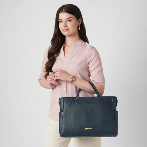 Image of Caprese Bow 15.6 Inch Large Laptop Bag for Women with Adjustable & Detachable Straps | Stylish, Durable, and Spacious with Multiple Compartments for Work, Travel, and Everyday Use