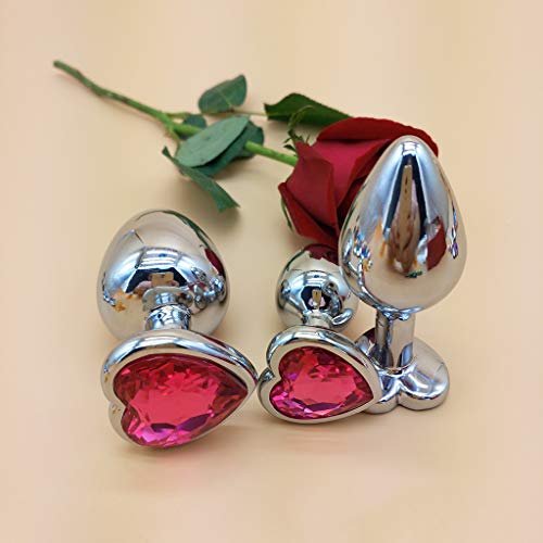 N\A 3 peças de contas anais de cristal, coração confortável, plugue B-tt, estimulador Siix Colorful