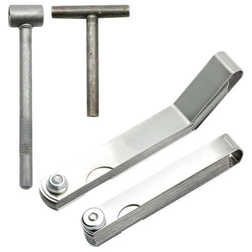 Image of Hoypeyfiy Set of 4 Motorcycle Engine Valve Adjustment Tool Kit, Engine Screw Spanner, Feeler Gauges, Valve Tools for Motorcycle Motor Engine