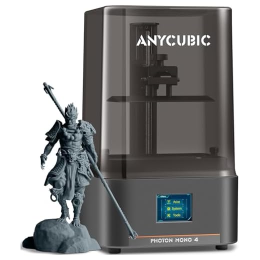 Protomont ANYCUBIC Photon Mono 4 Resin 3D Printer, 7'' 10K Mono LCD Screen with Stable LighTurbo Matrix, 70mm/h Fast Printing 3D Printer, Print Volume 6.04'' x 3.42'' x 6.49'' / 153 x 87 x 165mm