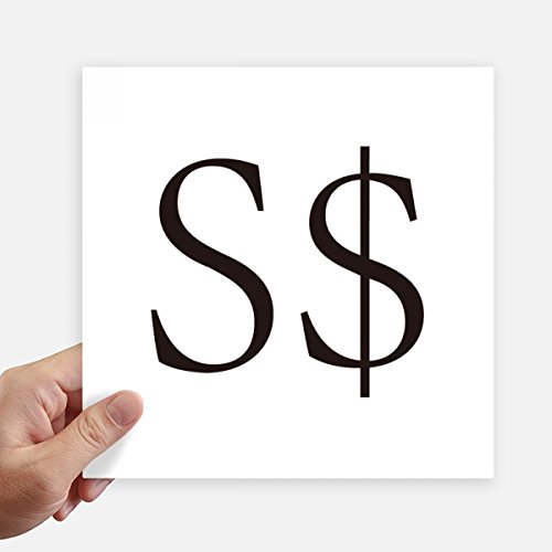 Autocollant dollar de Singapour de qualité supérieure sticker carré multicolore 20cm
