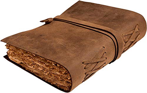 Image of ALCRAFT Leather Journal Notebook Customized Name /Date /Logo Personalized Customized Vintage Dairy Perfect for Hm or Her 6 X 4.5 Inches
