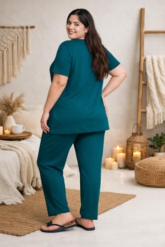 Image of In Love Women's Plus Size Longline T-Shirt with Side Pocket, 3 /4 Sleeve, Crew Neck