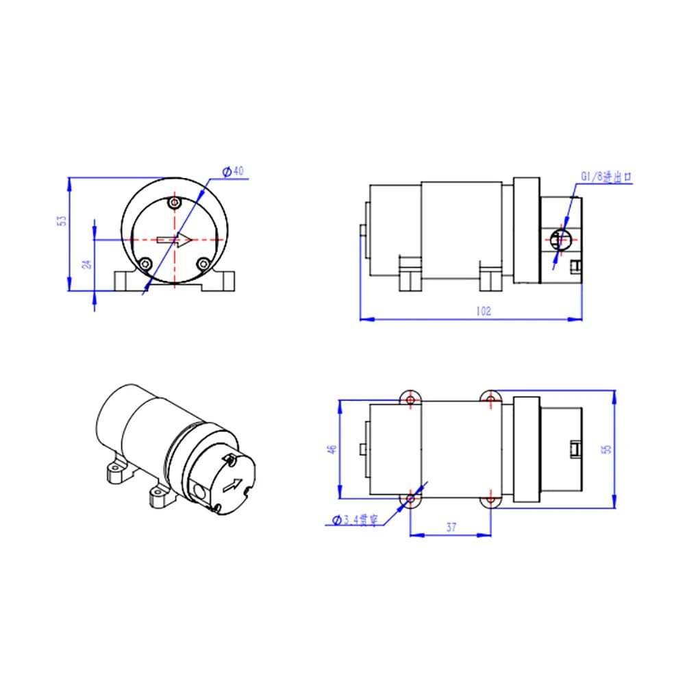 Micro Pompa a Ingranaggi, Pompa Dosatrice ad Alta Precisione Resistente Alla Corrosione, Pompa di Aspirazione Liquidi in Acciaio Inossidabile DC 24V 0.65ML/R