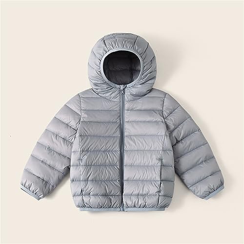Kids Long Sleeve Jacket Toddler Winter Jacket Boys Girls Winter Cute Hoodie Solid Color Vest Jacket (Blue, 7-8 Years)4