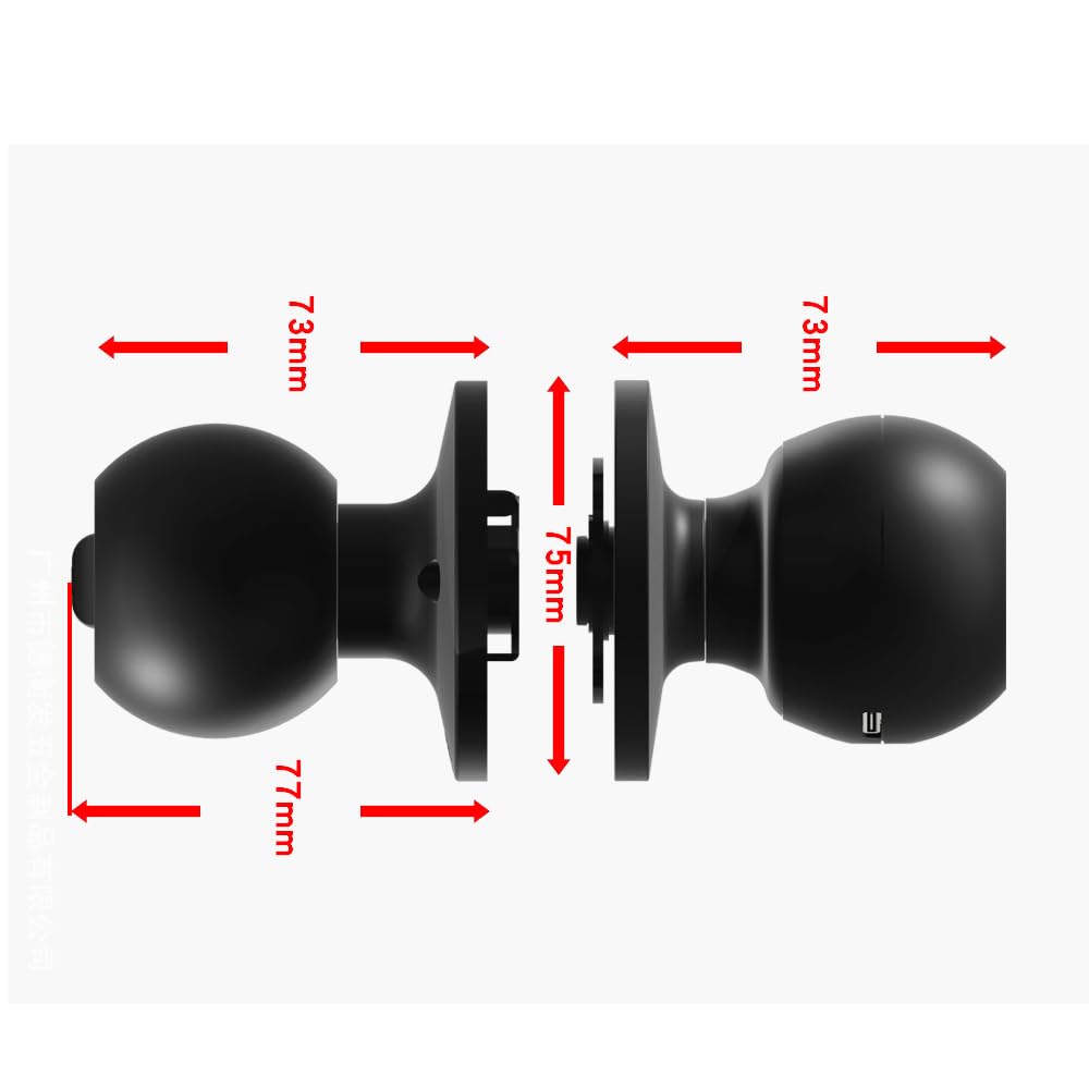 Smart Door knob, Elektronisches Türschloss, Fingerabdruck-Türknopf mit App-Steuerung, Biometrisches Türschloss, für Schlafzimmer、Wohnungen、Büros、Hotels