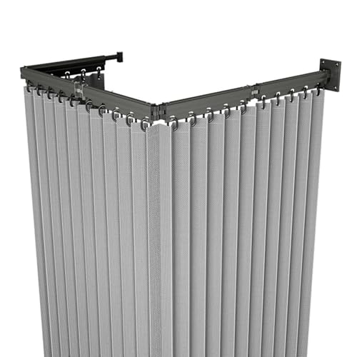 Cortina de ducha plegable ajustable con ventosas, barra de cortina de lino montada en la pared para baños, dormitorios, balcones, tiendas de ropa, diseño que ahorra espacio, 3 pliegues