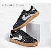 LUCKY STEP Women's Glitter Sneakers Fashion Retro Casual Sparkly Bling Shiny Dressy Bedazzled Bridal Wedding Anti Slip Walking Shoes