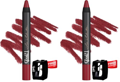 Image of Glam21 Lip Seduction Non- Transfer Crayon Lipstick up to 12 Hours Stay | Lightweight & Longlasting|Creamy Matte | Smudge Proof - 3.6gm| Hollywood Nude | 21 (Pack of 2)