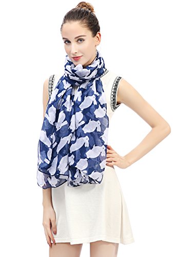 Lina & Lily Easter Bunny Rabbit Print Women's Scarf Shawl Wrap Lightweight2