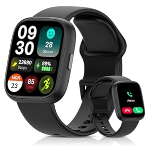 Smart Watch for Men Women, 1.83″ HD, Alexa Built-in, Bluetooth 5.3 Calls & Notifications, IP68 Waterproof,100+ Sport Modes,Fitness Tracker/Heart Rate/SpO2/Sleep Monitor for Android iOS (Black)