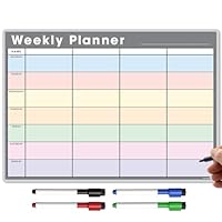 TMS Magnetic Weekly Planner | Made in The UK | Fridge Whiteboard Calendar for Meal Prep, Work or Family Planning | Monthly Organiser for to-Do Lists, Notes or Reminders |