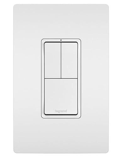 Miniatura 8 de P&S Legrand Radiant RCD113WCC6 - Interruptor de luz de pared con 2 interruptores de un solo polo y 1 interruptor de un solo polo3 vías, color blanco