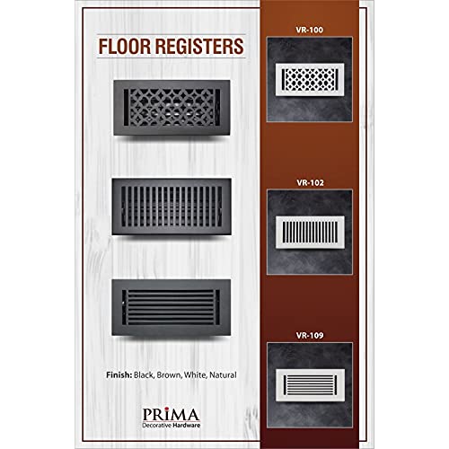 Prima Decorative Floor Register 4X10 Cast Aluminum VR109Heavy Duty