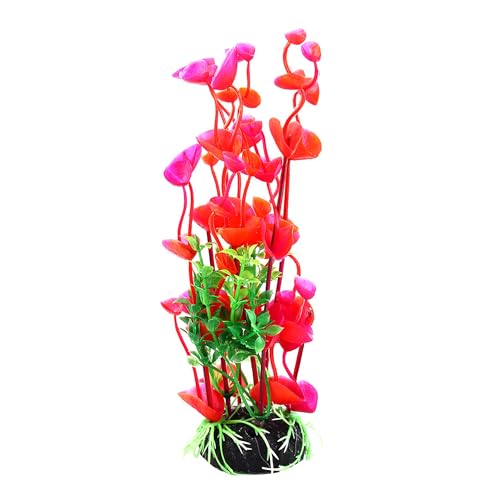 Image of Aquarium Decoration,Aquarium Aquascaping Artificial Plants for Aquarium Fish Tank, 8Inch(Red /Green)
