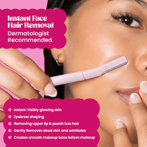 Image of Hyuman Women 8 Face Razor + Ice Roller | German Stainless Steel Blade |Shaver For Facial Hair, Chin, Upper Lip, Forehead | Ice Roller For Face Massager