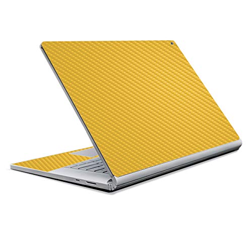 Image of MightySkins Carbon Fiber Skin for Microsoft Surface Book 2 13 inch (2017) - Solid Marigold,Protective, Durable Textured Carbon Fiber Finish,Easy to Apply, Remove, and Change Styles,