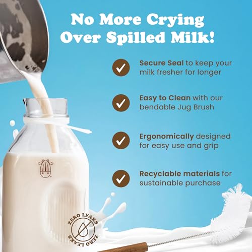 Image of Almond Cow Nut Milk Maker Essentials Bundle - Includes Plant-Based Milk Maker, 60 fl oz Glass Pitcher with Lid & Spout, and 13 inch Cleaning Brush - DIY Nut Milk, Perfect Accessories for Homemade Nut Milk