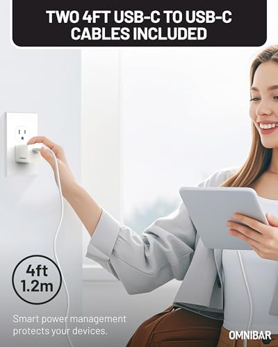 Image of 30W USB C Charger 2-Pack with 4FT Cable, GaN PD PPS Fast Charger | Travel-ready, Pocket-size design, Efficient heat management, Compatible with iPhone 17 /16 /15, Galaxy S26 /S25, iPad, AirPods 4