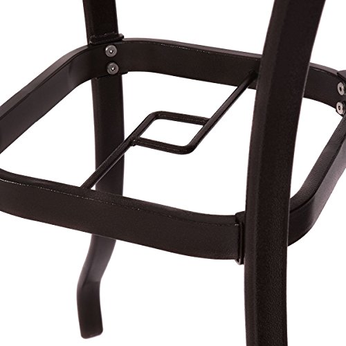 Tangkula Patio Bar Table With Umbrella Hole, All Weather 37 Inches Height Heavy Duty Outdoor Square Glass Top Table, For Garden Balcony Poolside And Lawn, Mix Brown #TOP6