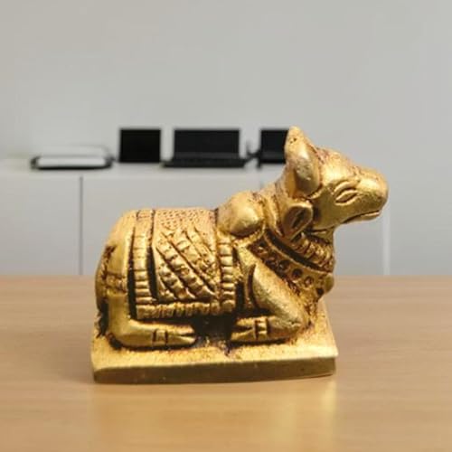 Estatua de Nandi de Latón de 1 pulgada para decoración y adoración miniatura 1
