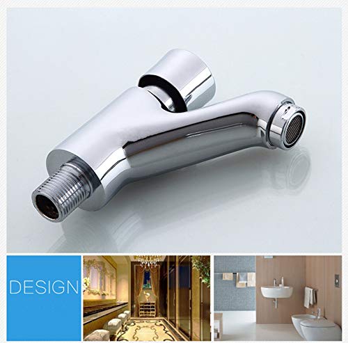 Wandmontage Drukknop Messing Koudwaterkraan Badkamer Wastafel Automatische Sluitvertraging Kraan Waterbesparende 9.5cm Lange