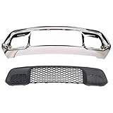 Symway 2Pcs Front Bumper Lower Grille & Chrome Bezel Trim Compatible with Jeep Grand Cherokee 2017-2022 Excludes SRT/Trackhawk Models 5ZM53SZ0AA,68310777AB