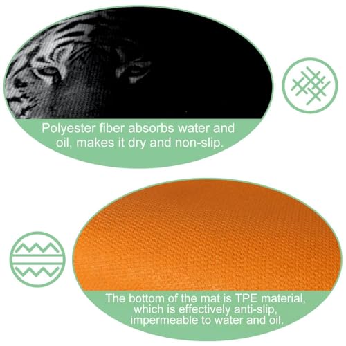 Alfombra absorbente para cocina y cuarto de lavado con diseño de tigre pack de 2 6