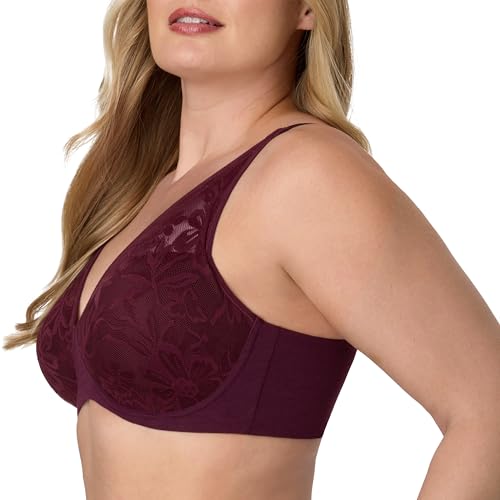 Image of Bali Women's Wireless Bras for Women - Breathe Lace Cotton Modal No Underwire Bra, Adjustable T-Shirt, Plus Size