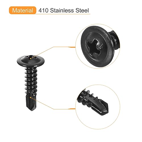 Tornillos autorroscantes Phillips #10x3/4 50 piezas acero miniatura 4