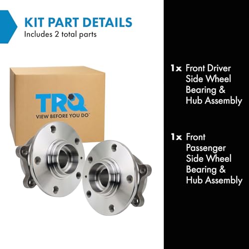 Image of TRQ Front Left and Right Wheel Bearing and Hub Assembly Set 2 Piece Compatible with 2018-2021 Volkswagen Atlas 2020-2021 Atlas Cross Sport