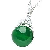 collier pierre verte paris Pierre précieuse : 10 mm Pendentif Collier Jade Pierre précieuse perle gris vert pour femme