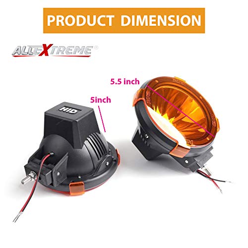 Image of AllExtreme EXC114MC 4 Inch Spot & Flood Beam Fog Light Offroad 1000M Range PVC Housing HID Xenon Driving Lamp for Car SUV Jeep Truck & ATV (45W, Yellow & White, 2 PCS)