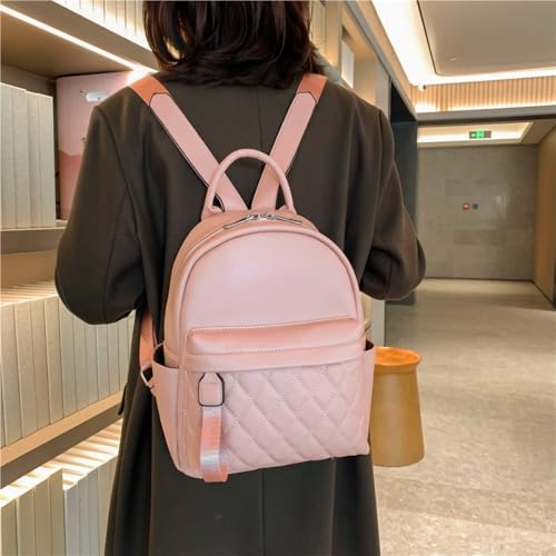 Sac à dos matelassé rose de petite taille - Bagage à main léger et chic - 4