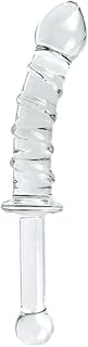 8.9'' Clear Spiral Glass Dildo Transparent Crystal Penis G-spot Stimulation Anal Plug Female Masturbator