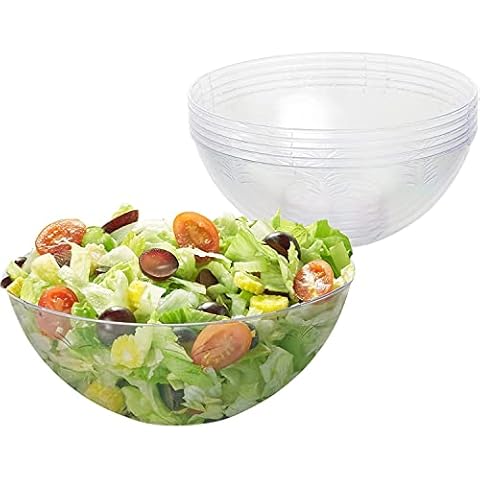 MATANA 1500ml Clear Plastic Serving Bowls Cover