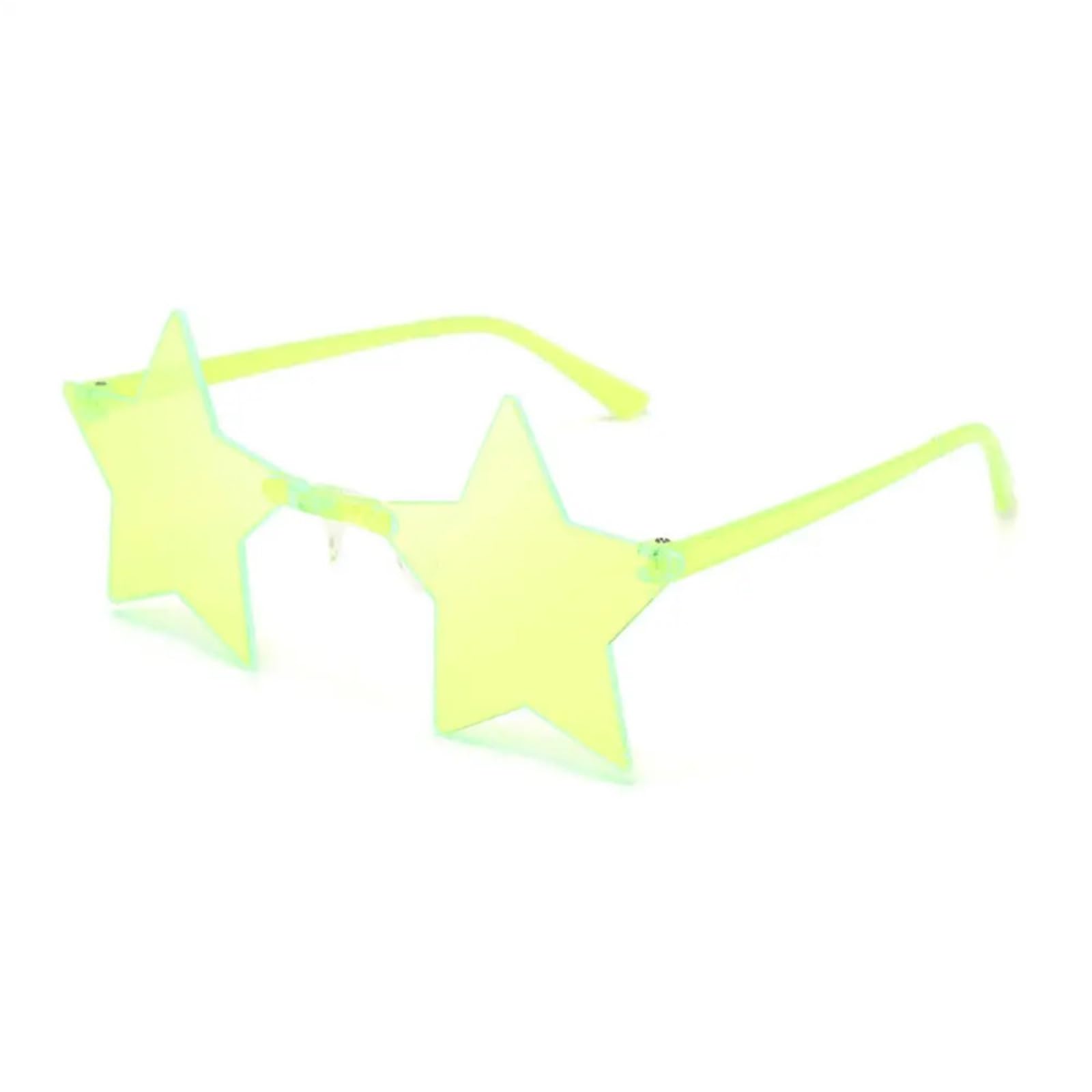 20Pc Thin Slice Star Sunglasses Candy Color Frameless Personality Dazzle Ball Pentagram Glasses For Night Out Party(Color 6)