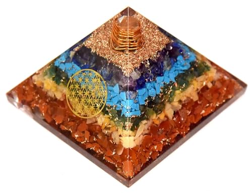 Image of Seven Chakra Shree Yantra Crystal Pyramid (2 Inch) | Vastu Correction | Crystal Pyramid for Positive Energy, Meditation, Health, Good Luck | Home & Office Decor