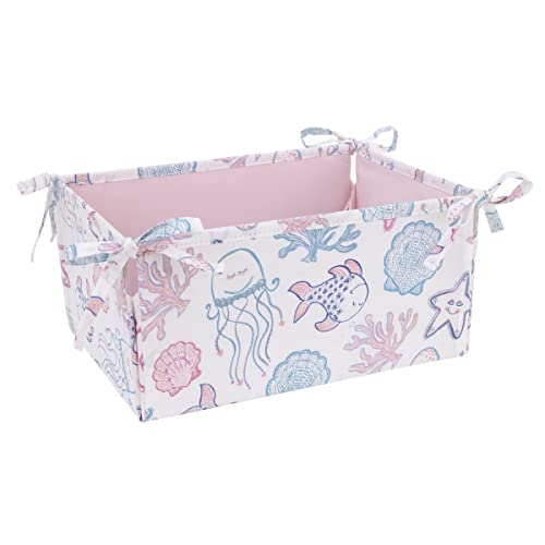 Nojo Mermaid Lagoon Pink, Blue And White Undersea Friends 4 Piece Nursery Crib Bedding Set - Comforter, Crib Sheet, Crib Skirt, And Storage Caddy #TOP5