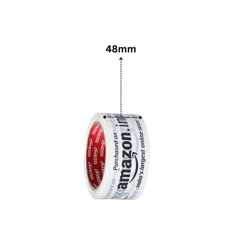 Image of BOPP Packaging Amazon White Tape | Cello | 48mm / 2 inch Width | BOPP Industrial Packaging Tape for E-Commerce Box Packing, Office and Gift Wrapping & DIY | 65 Meter Pack of 6