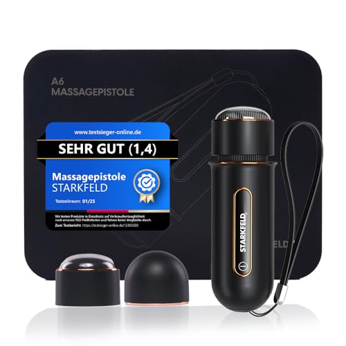 STARKFELD® STARKGUN® – Leistungsstarke Massagepistole für Tiefengewebe | Leise & Effizient (Schwarz, Mini)